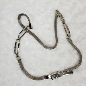 Silver Metal Mesh Chain Belt